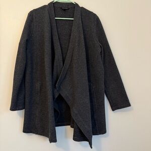 Banana Republic Open Front Knit Cardigan Sweater Wrap Charcoal Gray Women’s L